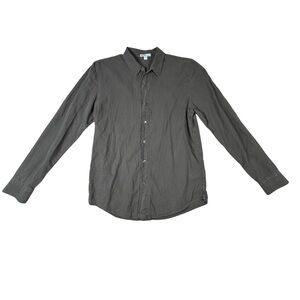 James Perse Standard Shirt Mens 1, US Small Gray Cotton L/S Button Down